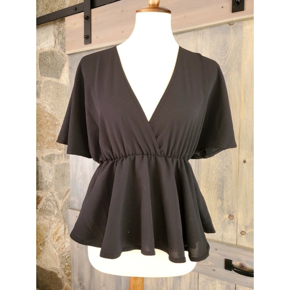 Pretty Little Thing Black Ruffle Halter Top Size 0 Shirt